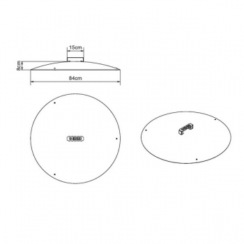 Masse Deckel für Feuerschale 80cm