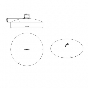 Masse Deckel für Feuerschale 100cm