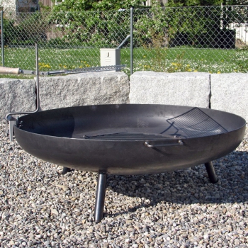 Feuerschale Standard 120cm mit Feuerrost 60cm und Schwenkgrill