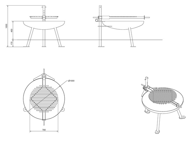 publigrill feuerschale mit grill parkgrill 07