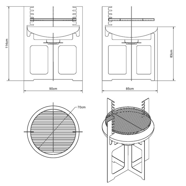 feuerschale mit grill senior 05