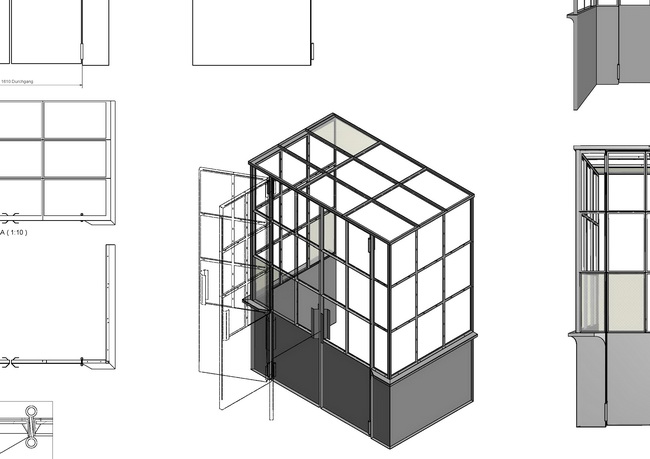 cafe bank hubfenster windfang messingvitrinen 13