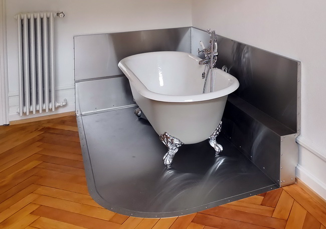 edelstahlnischen fuer freistehende badewannen 01