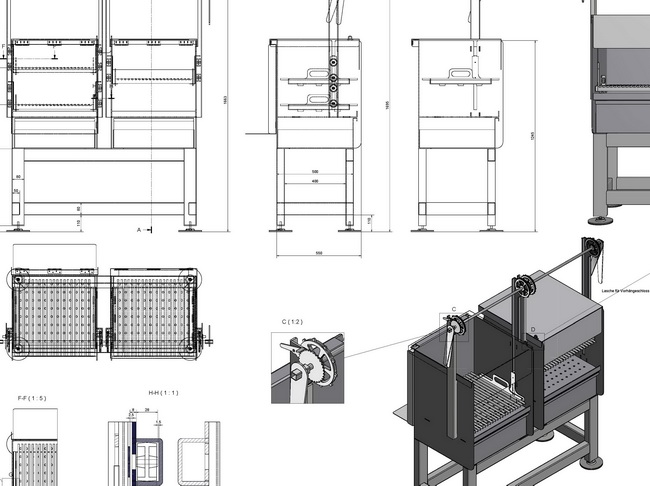 holzkohle gastrogrill mit abdeckung kurbel 05